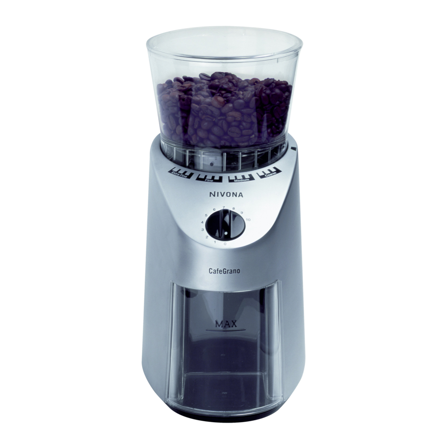 Nivona CafeGrano 130 - Electric Coffee Grinder Manual | ManualsLib