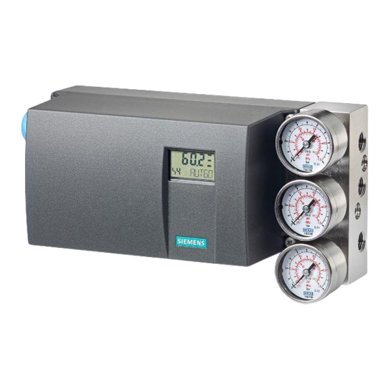 Siemens SIPART PS2 Operating Instructions Manual