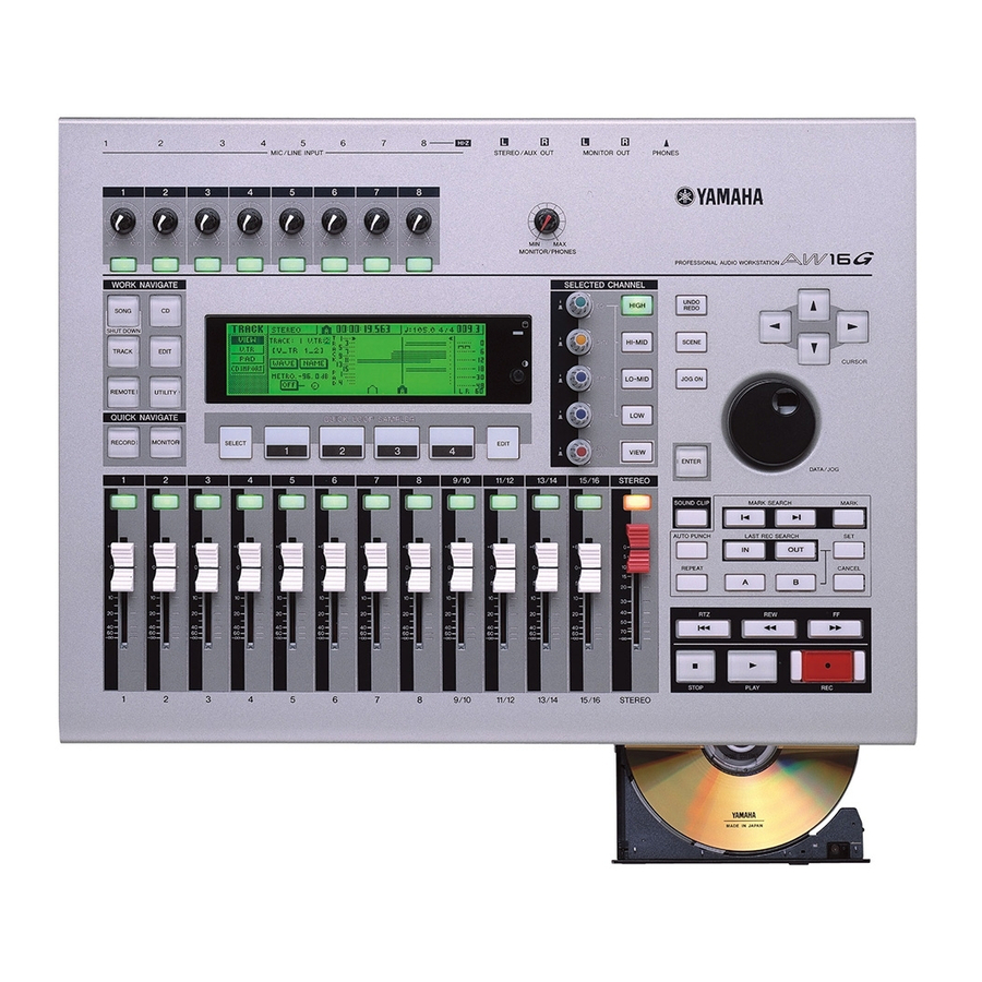 Yamaha AW16G Recording 101 Manuals