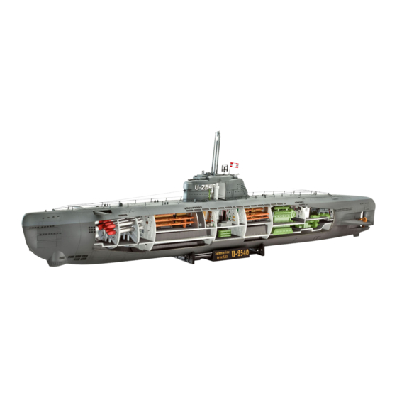 REVELL German Submarine Type XXI with interior Assembly Instructions Manual