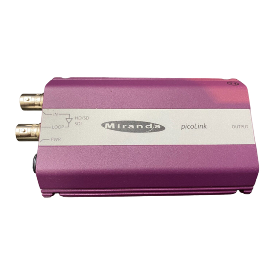 Miranda picoLink series Manual To Installation And Operation