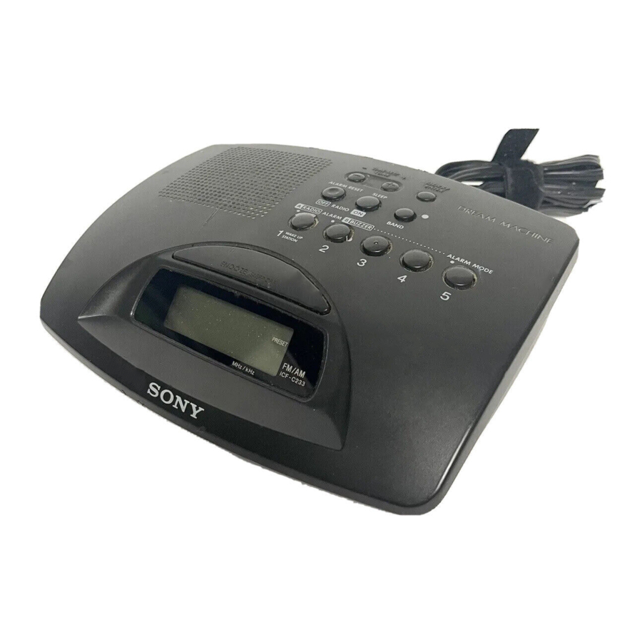 Sony DREAM MACHINE ICFC233, ICFC233L Manual ManualsLib