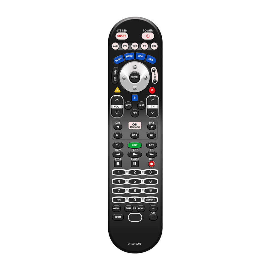 Universal Remote Control CLIKR5 UR5U6200 Manual and Code List