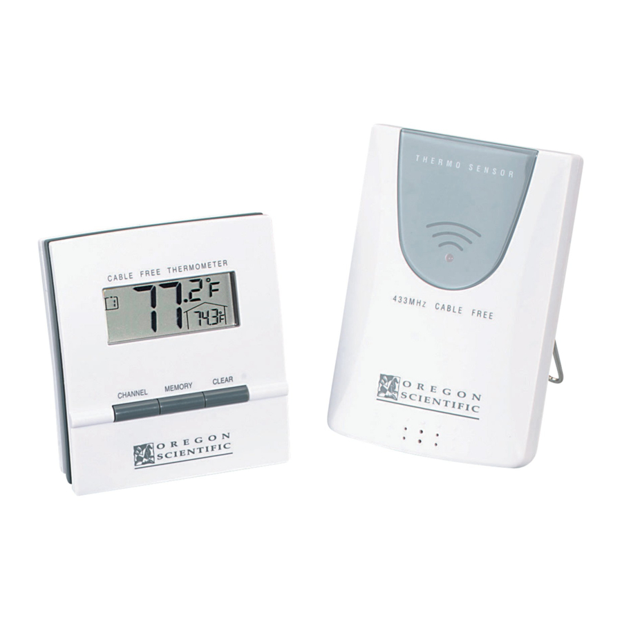 Oregon Scientific MTR101 Mini Remote Thermometer Manual ManualsLib