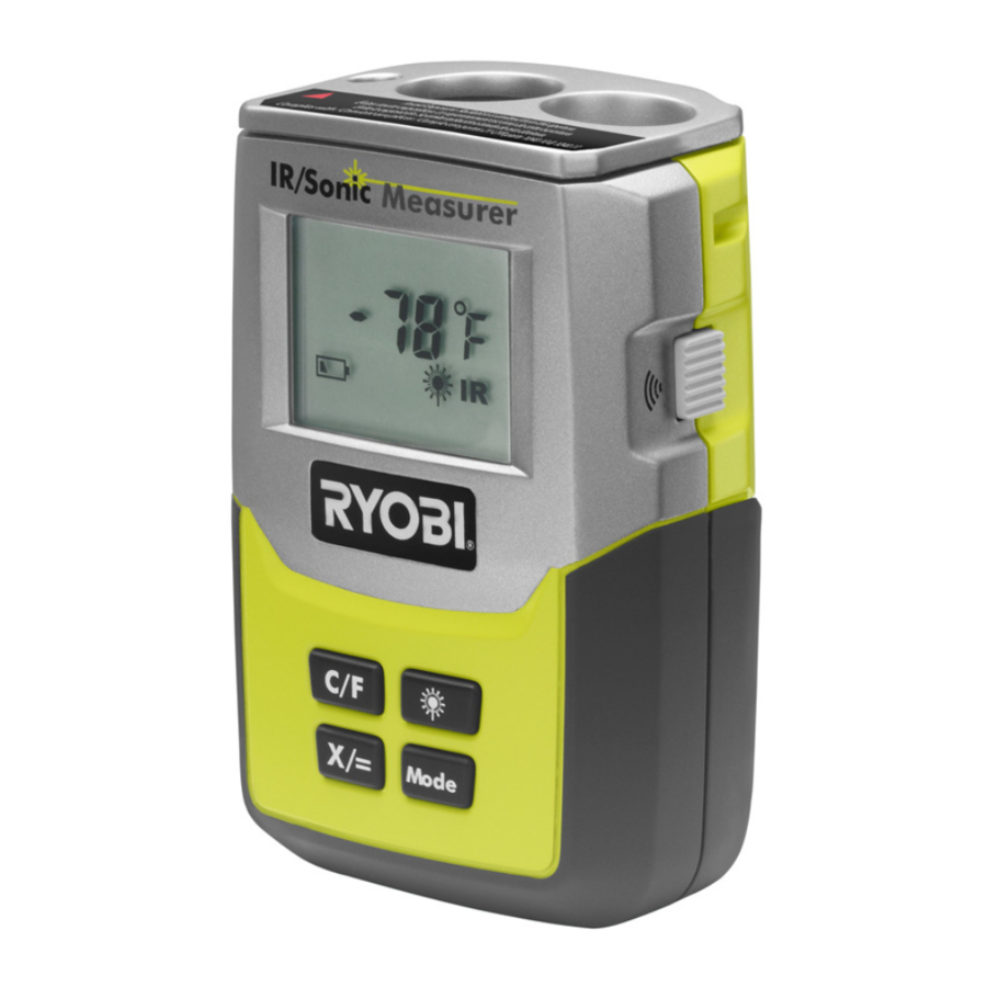 Ryobi E49IR01 3In1 Infrared Thermometer Manual ManualsLib