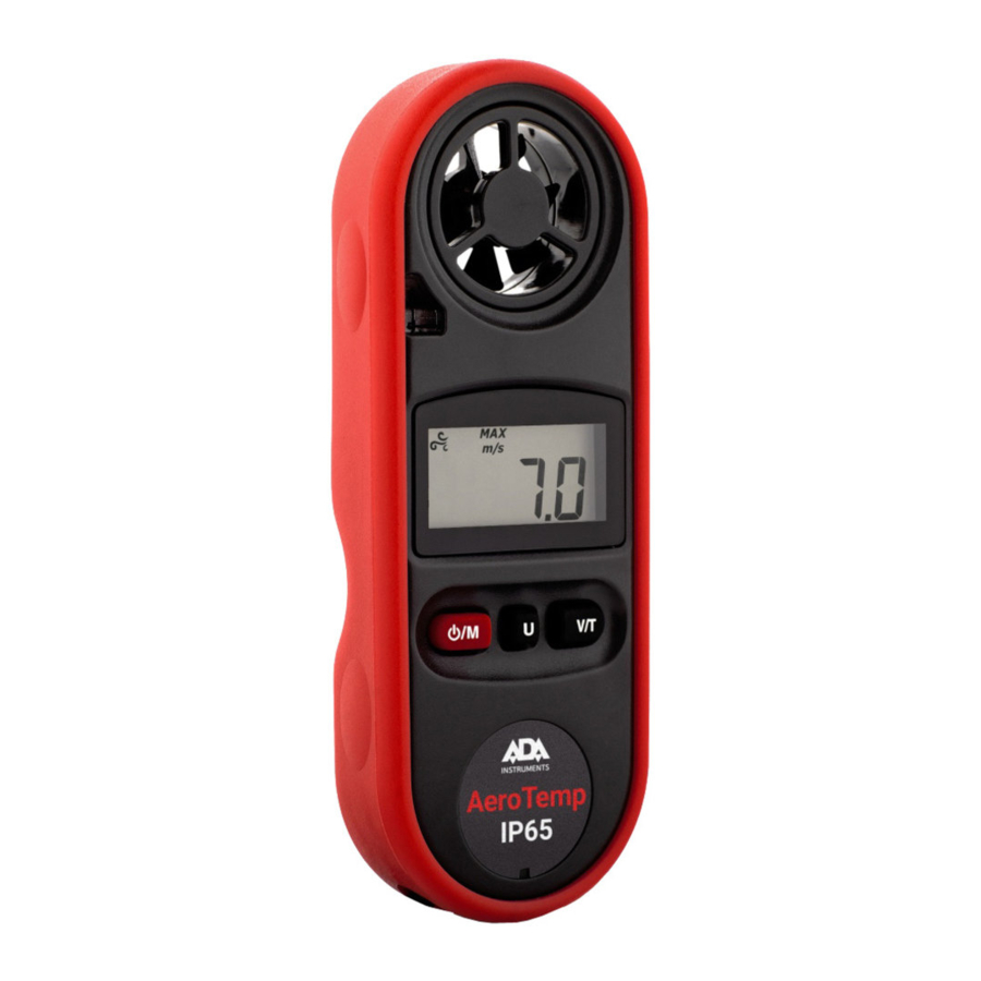 Ada AeroTemp IP65 - Anemometer-Thermometer Manual | ManualsLib