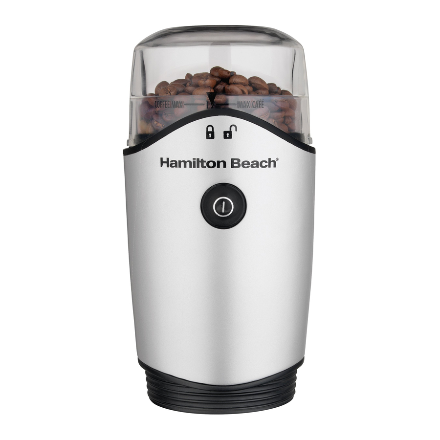 Hamilton Beach 80350 Coffee Grinder Manual ManualsLib