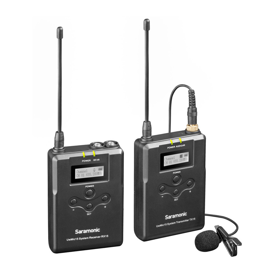 Saramonic UwMic15 - UHF Wireless Microphone System Manual | ManualsLib