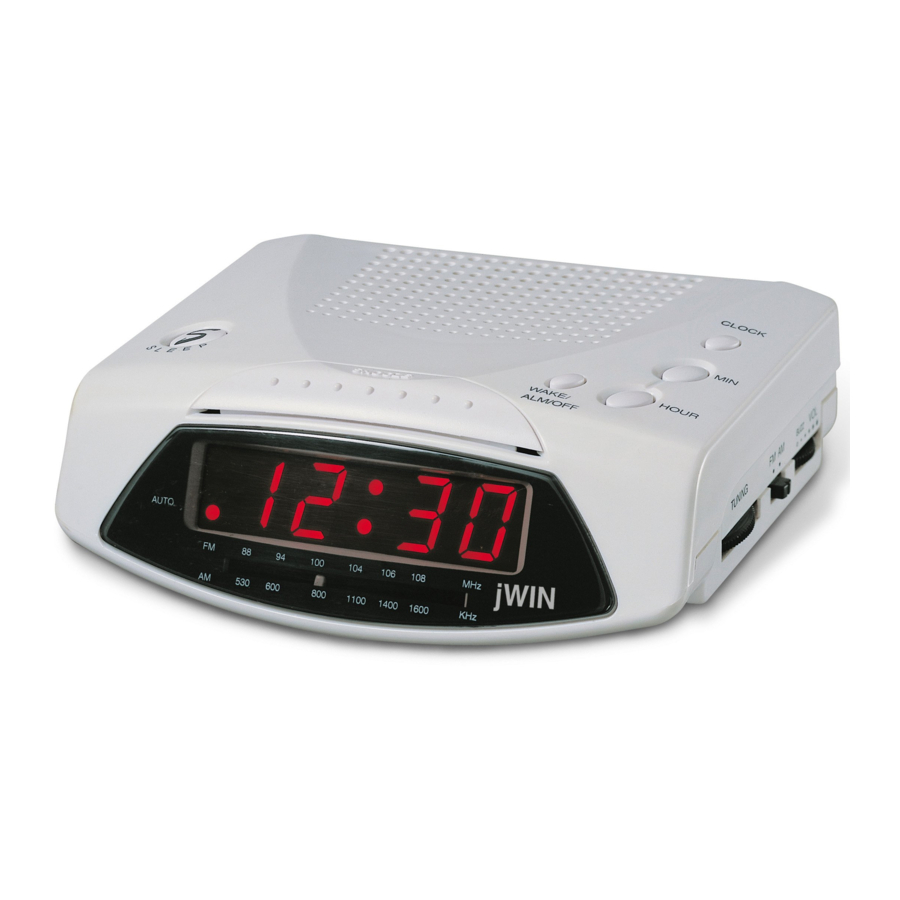 JWIN JL204 AMFM Alarm Clock Radio Manual ManualsLib