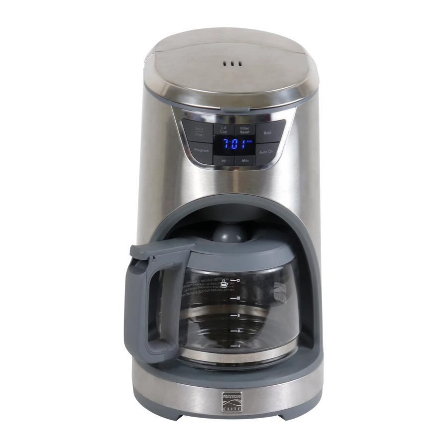Kenmore Elite KKECM12SS Drip Coffeemaker 12Cup Glass Carafe Manual
