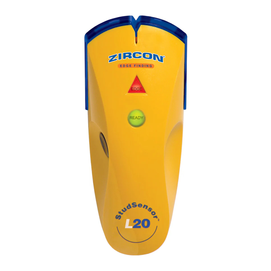 Zircon StudSensor L20 Stud Finder Manual ManualsLib