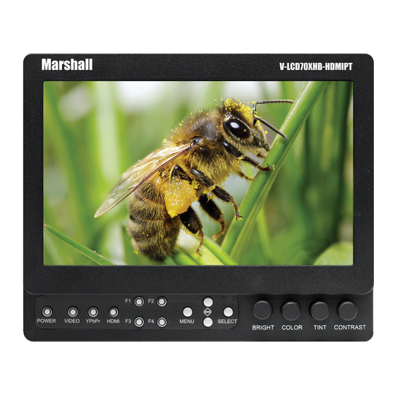 Marshall Electronics V-LCD70XHB-HDA Operating Instructions Manual