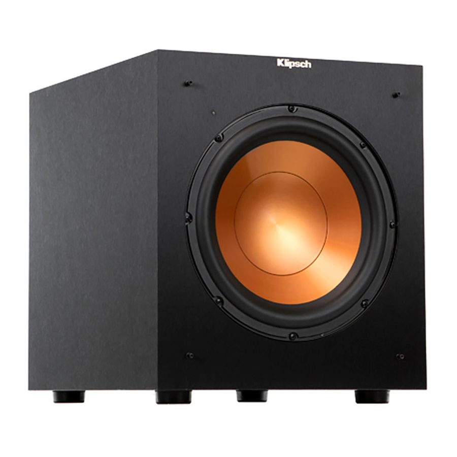 Klipsch R10SW, R12SW Subwoofer Manual ManualsLib