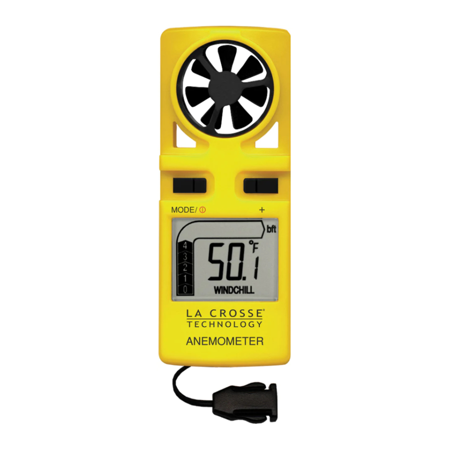 La Crosse Technology EA3010, EA3010TWC Hand Held Anemometer Manual