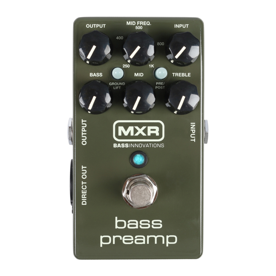 Dunlop Mxr M81 Bass Preamp Manual ManualsLib
