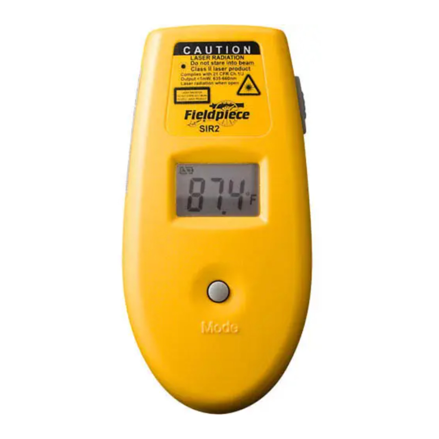 Fieldpiece SIR2 Noncontact Infrared Thermometer W/Laser Sight Manual