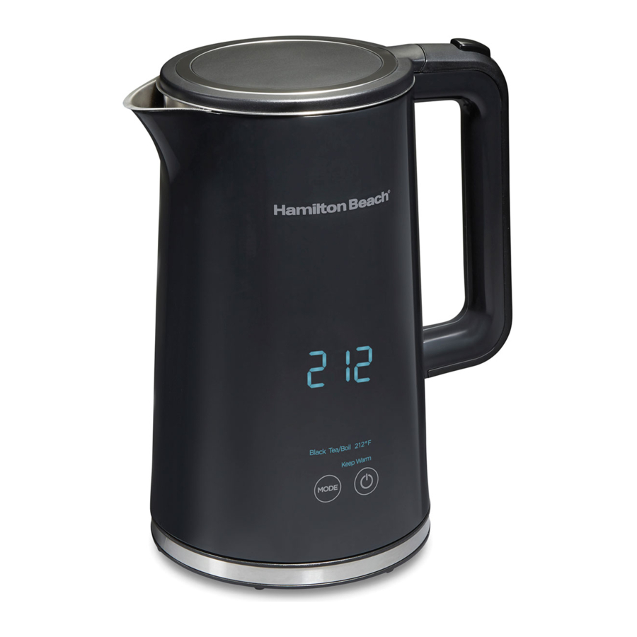 Hamilton Beach 41033 - Cool Touch Kettle Manual | ManualsLib