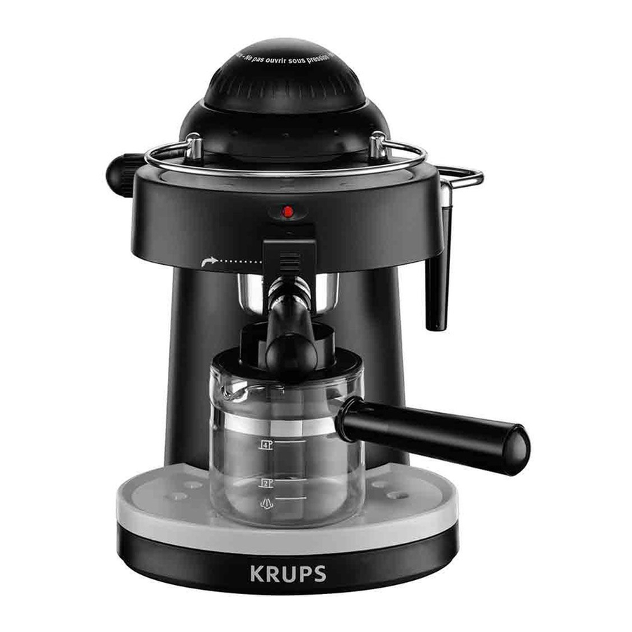KRUPS XP1000 Espresso and Cappuccino Maker Manual ManualsLib