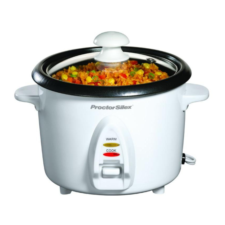 Proctor Silex 37534 8 Cup Rice Cooker Manual ManualsLib