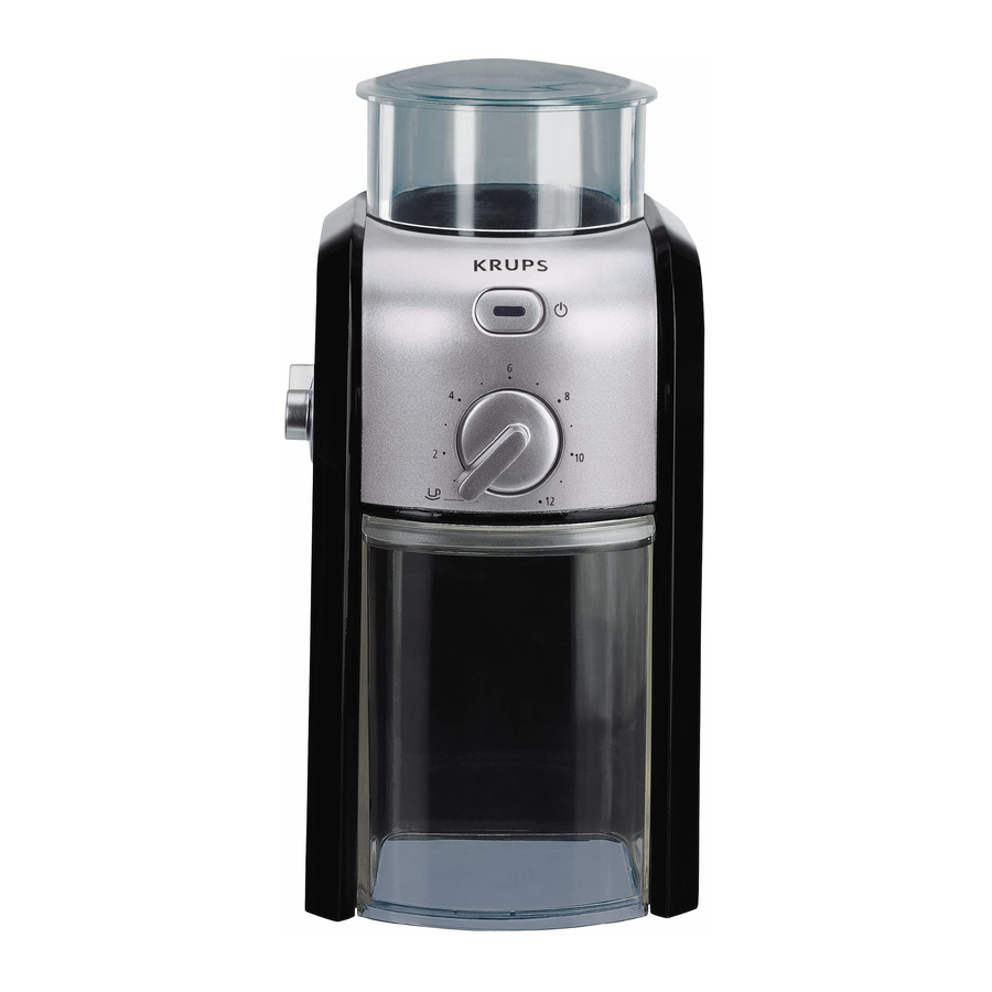 KRUPS GVX212 Burr Grinder Manual ManualsLib