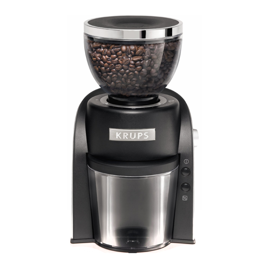 KRUPS GX6000 Coffee Grinder Manual ManualsLib