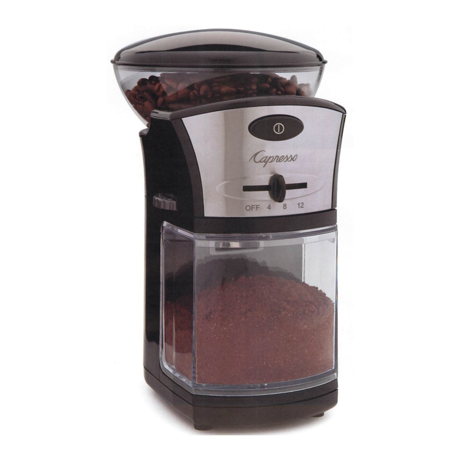 Capresso 559 - Coffee Burr Grinder Manual | ManualsLib