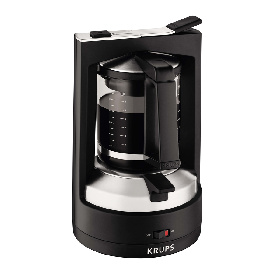 Krups Km468950 12 Cup Moka Brew Filter Coffee Maker Manual Manualslib 6804