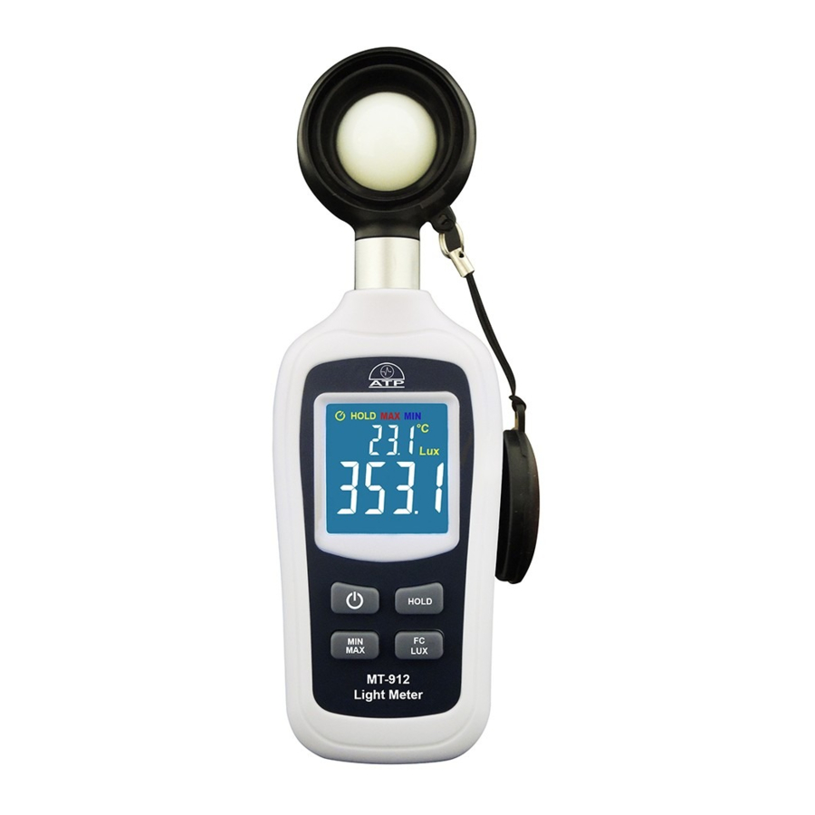 ATP MT-912 - Mini Colour LCD Light Meter Manual | ManualsLib