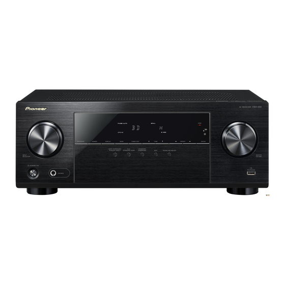 Pioneer VSX-430-k Quick Start Manual