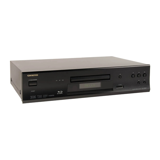 Onkyo BD-SP807 Quick Start Manual