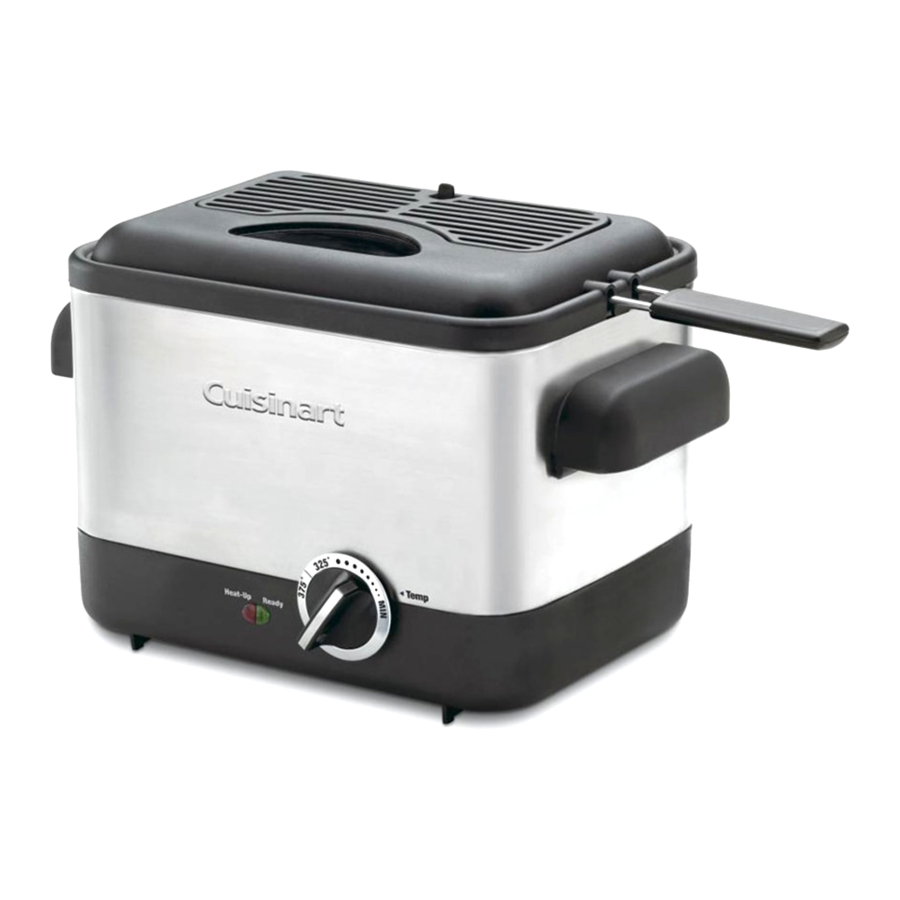 Cuisinart CDF100 Compact Deep Fryer Manual ManualsLib