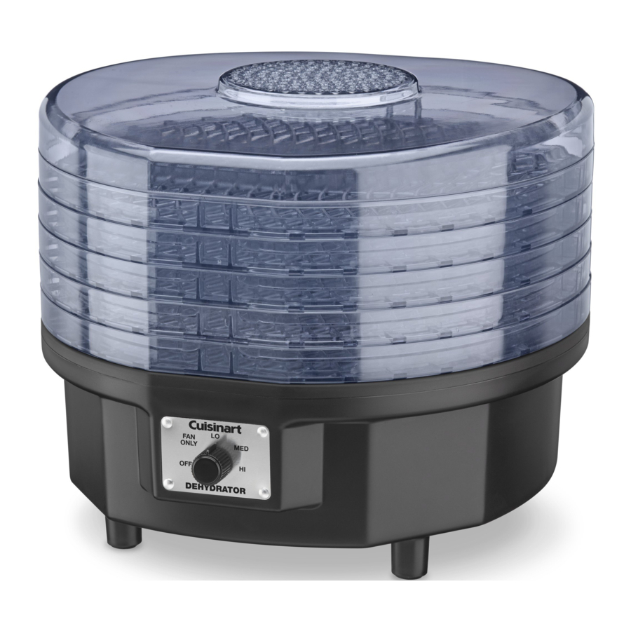 Cuisinart DHR20 Dehydrator & Recipe Booklet Manual ManualsLib