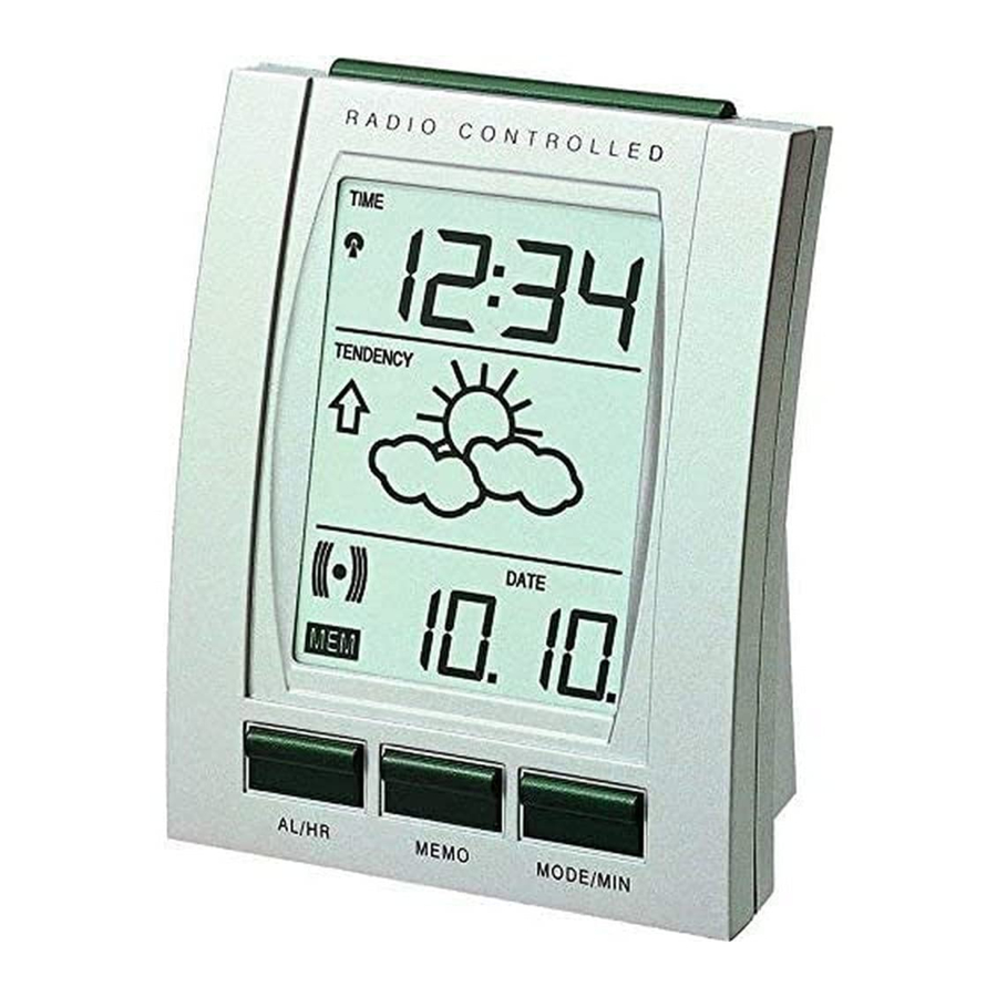 Technoline WT293 Weather Forecast Memo Alarm Clock Manual ManualsLib