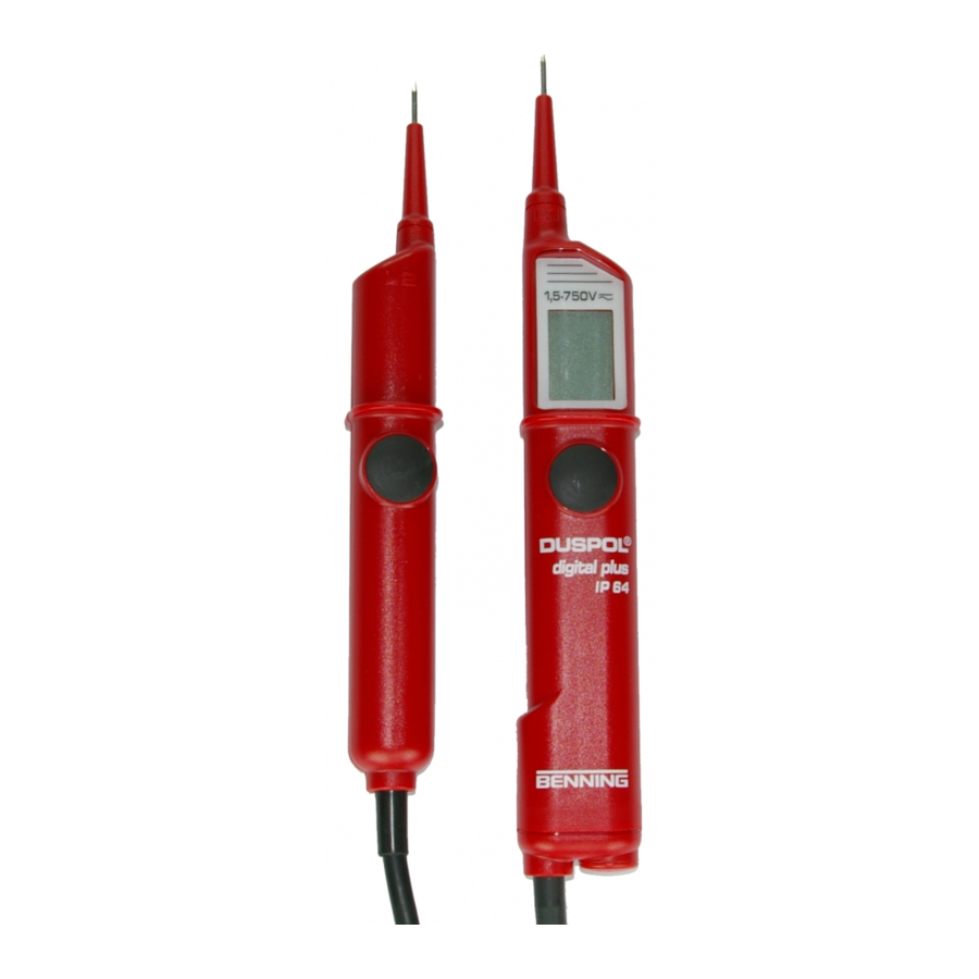 Benning DUSPOL digital plus Twopole voltage tester Operating Manual
