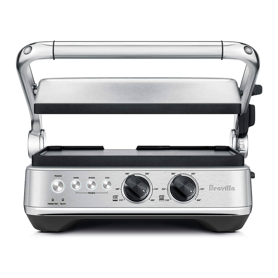Sage the BBQ & Press Grill BGR700 / SGR700 Toaster Grill 1800W Manual ManualsLib