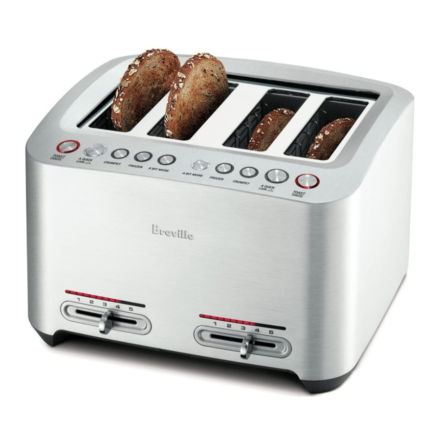 Sage the Smart Toast BTA825 / BTA845 Toaster 2 Slots 1000 Wt Manual ManualsLib