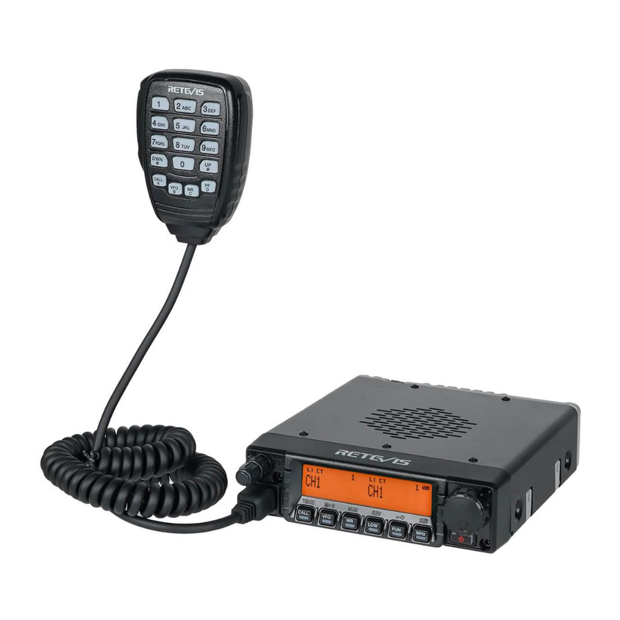 Retevis Ra87 - Gmrs Mobile Radio Manual 