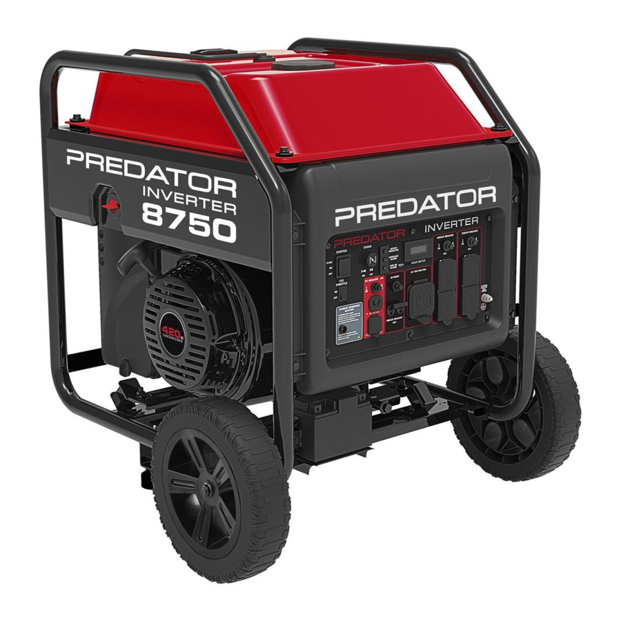Predator 8750 Watt, 57480 Inverter Generator Manual ManualsLib