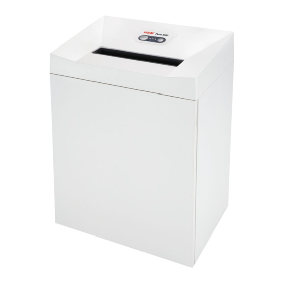 HSM PURE 530 Cut Paper Shredder Manuals