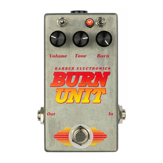 Barber Burn Unit Quick Start Manual