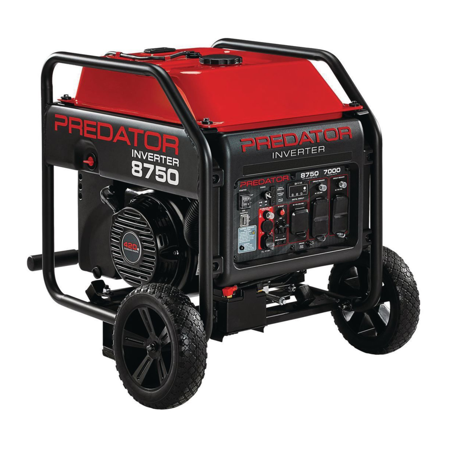 Predator 8750 Watt, 59190 - Inverter Generator Manual | ManualsLib