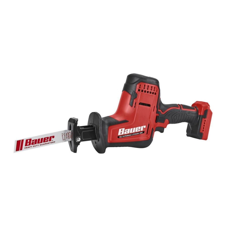 Bauer 21702CRB, 58458 20V Brushless Compact Reciprocating Saw Manual