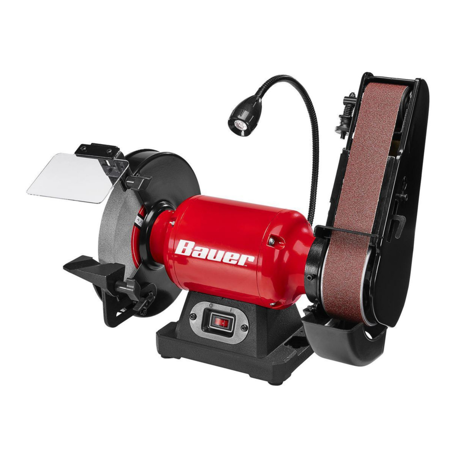 Bauer 2327E-B, 58871 - 8 In. Bench Grinder With Belt Sander Manual ...