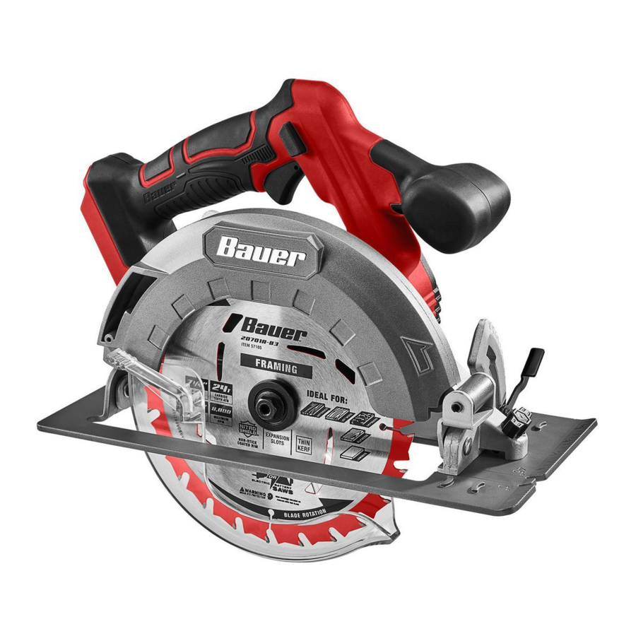 Bauer 20701A-B1, 59281 - 7-1/4 in. Circular Saw Manual | ManualsLib