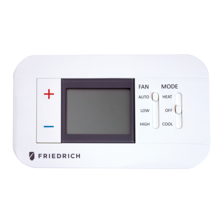 Friedrich RT7 Thermostat Installation And Operation Manual ManualsLib