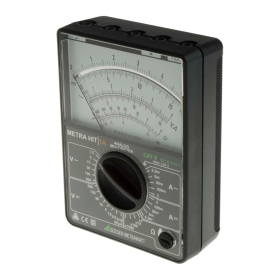 Gossen MetraWatt METRA HIT 1A Manual