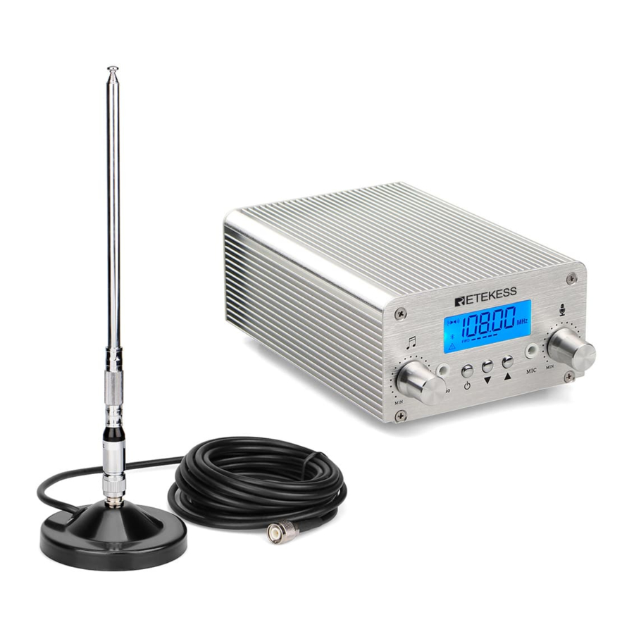 Retekess TR502 FM Transmitter Manual ManualsLib