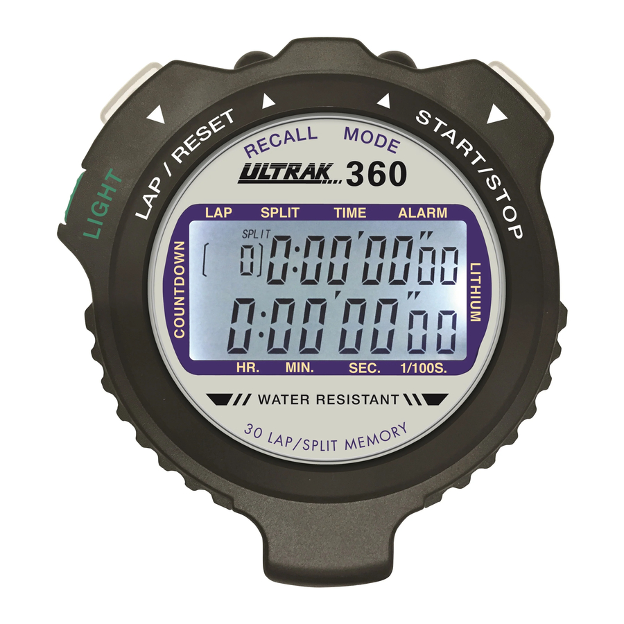Ultrak 360 Stopwatch Manual ManualsLib