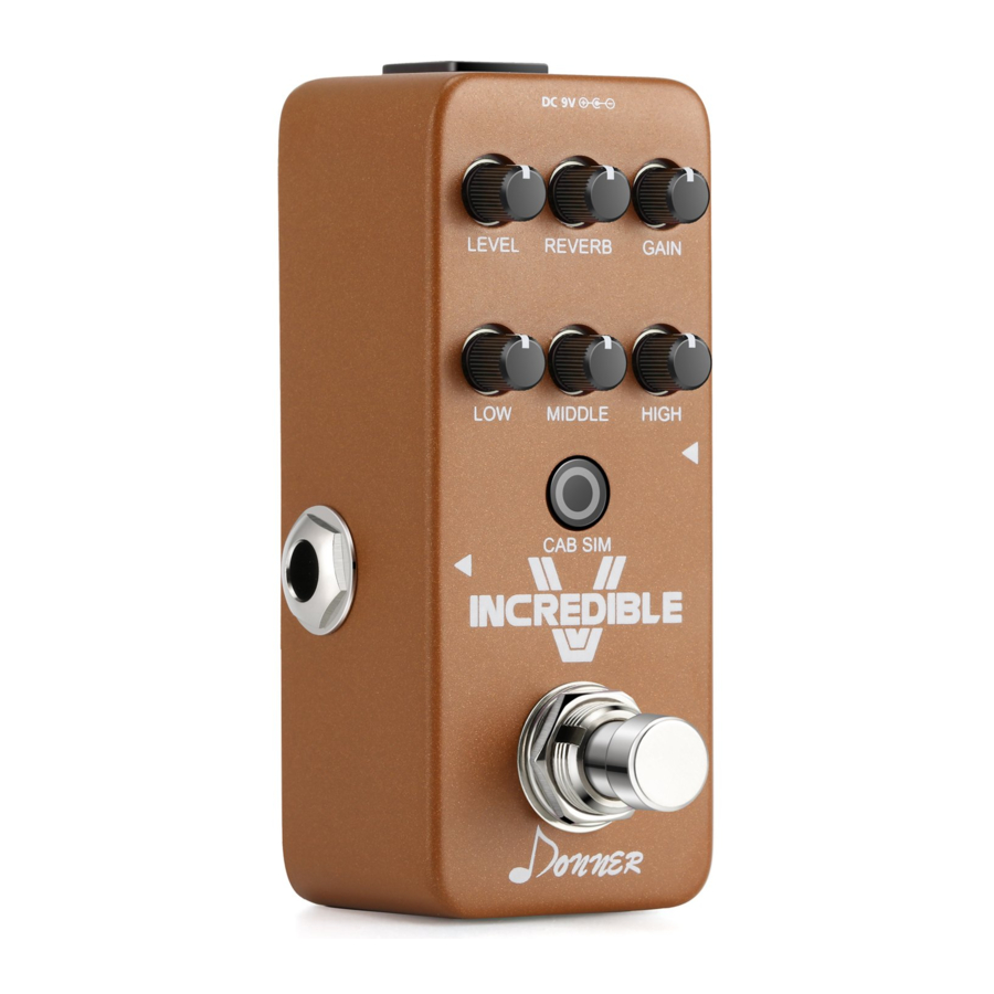 Donner Incredible V V Preamp Pedal Manual ManualsLib