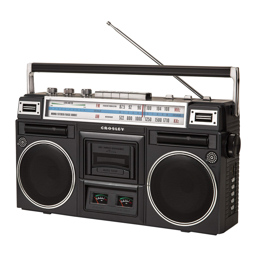 Crosley CT201A Cassette Player Manual ManualsLib